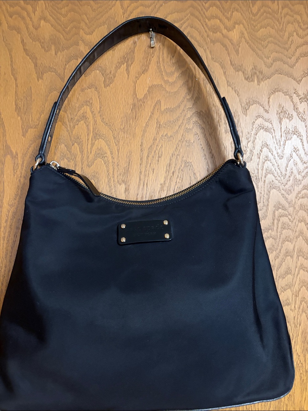 Kate Spade Vintage Black Fabric Shoulder Bag Approx 12” x 8” x 3” GUC